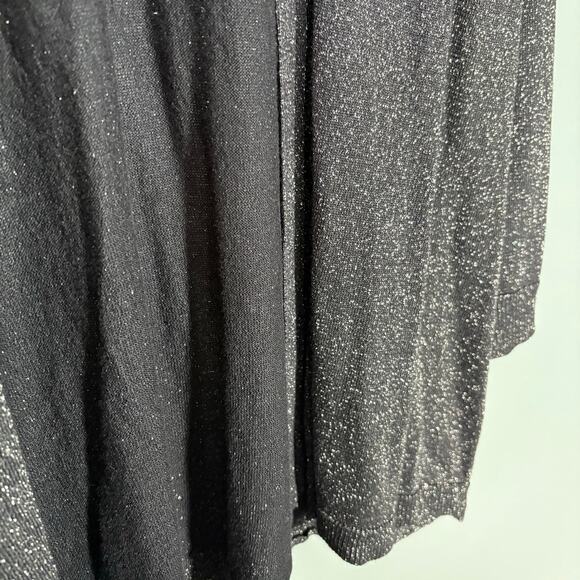 Avenue Black Glitter Glam Open Front Cardigan Sweater - 22/24 - Womens Plus Size - Picture 4 of 6